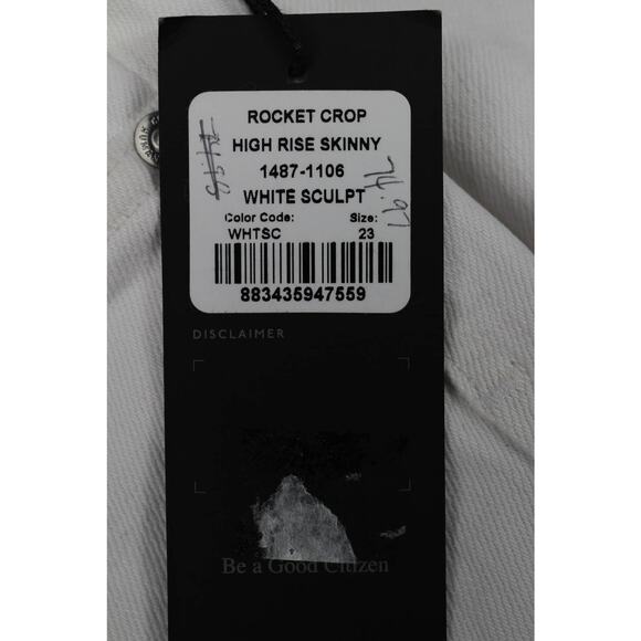 NWT Citizens of Humanity rocket crop high rise white sculpt jeans 23 y2k preppy - Picture 3 of 7